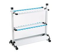 Générique 12/24 Fentes Canne à pêche Support étagères en Alliage d'aluminium Canne à pêche Support de Poteau présentoir(24 Blue)