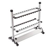 Générique 12/24 Fentes Canne à pêche Support étagères en Alliage d'aluminium Canne à pêche Support de Poteau présentoir(24 Black)