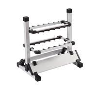 Générique 12/24 Fentes Canne à pêche Support étagères en Alliage d'aluminium Canne à pêche Support de Poteau présentoir(12 Black)