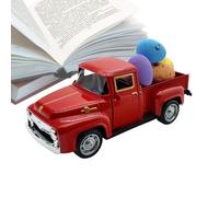 Générique 12.5cm Vintage Alloy American Pickup Truck Model | Easter Foam Egg Set with 6 Colorful Accessories | Mini Farmhouse Holiday Decor Collectible | Zinc Die-Cast Springtime Display Vehicle
