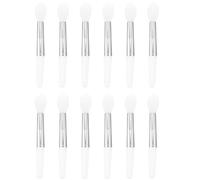 Générique 12 Applicateurs de Rouge à Lèvres en Silicone Blanc Mini Pinceaux à Lèvres Cosmétiques Set Portable de 12 Pièces Manche Blanc pour Maquillage Précis et Professionnel