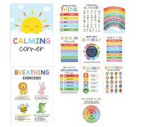 Générique 12 Calming Corner Classroom Posters, Mental Health Posters For KidsTherapy Office Decor, Sensory Wall Art Poster For Kids, Calm Down Corner Poster For Home Program Space Calming Corn