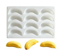 Générique 12-Cavity Banana Silicone Cake Mold - Fruit Mousse & Dessert Tray