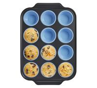 Générique 12 Cup Silicone Muffin Pan - 40 Cm Non Stick Baking Mold Tray | Oven Microwave Safe Cupcake Baking Mold | Flexible 12 Cavity Bâking Pan For Muffins Cupcakes Dessert Homemade Bâking