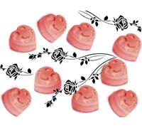 Générique 12 Fondants Parfumés en Cire de Soja - Forme Coeurs Smiley (Parfum Rose)