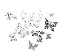 Générique 12 Pcs Papillon Charmes Perles Pendentif DIY Fabrication de Bijoux