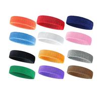 Générique 12 Pièces Bandeau de Sport Bandeau de Course Set, Polyester et Spandex, Antidérapant, Évacuation Rapide Transpiration, pour Bracers, Yoga et Entraînement Sportif Couleur Aléatoire