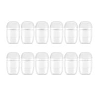Générique 12 Pièces Flacons Rechargeables en Plastique Transparent 30 Ml avec Bouchon à Clapet, Léger Voyage Bureau