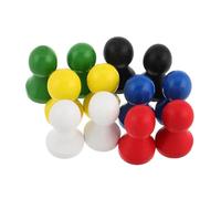 Générique 12 Pièces Jeu Bois Colorées pour Échecs et Dames Accessoires de Jeux de Société pour Amusement Familial