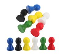 Générique 12 Pièces Jeu Bois Multicolores pour Échecs et Dames Accessoires de Jeux de Société Figurines Bois pour Moments Famille et Ludiques
