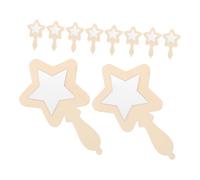 Générique 12 Pièces Lot de Petits Miroirs Bois Non Peints pour Garçon Fille Miroir et Sûr Poignée Portable pour Activités et Bricolage Classe