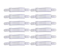 Générique 12 Pièces Pinces pour Drap-Housse en Plastique Blanc Sangle Résistante pour Fixation de Draps et Couvre-Matelas, Antidérapantes et Protection du Tissu