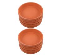 Générique 12 Pièces Soucoupe en Terre Cuite Ronde Orange pour Pots de Fleurs, Bac de Récupération d'eau Élégant, Prévient Les Flaques, pour Jardin Extérieur et Rebords de Fenêtre