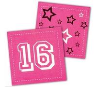 Generique - 12 Serviettes en Papier Rose 16 Ans 33 x 33 cm