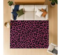 Générique 120 x 170 cm Tapis Salon Rose Fuchsia - Confortable et Facile à Entretenir, Imprimé Léopard Mode Romantique Tapis, Texture Douce en Microfibre, Tapis de Salon Salle à Manger Chambre Cuisine