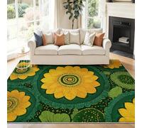 Générique 120 x 180 cm Tapis À Poils Courts Lavable, Vert Classique Glam Floral Mandala Tapis Salon, Doux Antidérapant Tapis pour Entrée Intérieur, Chambre, Cuisine, Chambre d'enfant