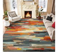 Générique 120 x 180 cm Tapis Entrée Intérieur, Multicolore Antidérapant Tapis Lavable, Pile Courte Tapis Salon Moderne Urbain Abstrait Art Bloc De Couleurs pour Dessous, Cuisine, Chambre Chien
