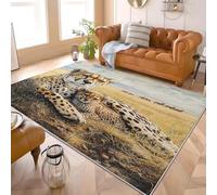Générique 120x180 cm Tapis Doux Moelleux et Lavable, Antidérapant Gros Plan d'un GuéPard Tapis Décoratif à Poils Courts pour Chambre Vert pour Salon, Salle, Cuisine, Salle des Enfants Entrée