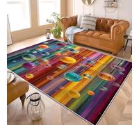 Générique 120x180 cm Tapis Moquette de Chambre à Poils Ras Boule Flottante d'art Abstrait 3D Lavable, antidérapant Moelleux Moderne Tapis Coloré pour Salon Manger Chambre d'enfants