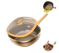 Générique 12in Titanium Alloy Non-stick Pot with Lid, Cooking Non Stick Frying Pans with Lids With Ergonomic Stay-Cool Handles, for Cooking, Frying, Baking (1pcs)