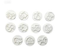 Générique 12pcs polymère argile timbre et moules Set pour argile molle, cire, résine artisanat, adaptable pour Scrapbook, fabrication de cartes, cachet de cire à cacheter, timbres de biscuits