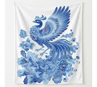 Générique 130 x 170 cm Couverture Flanelle Tradition jeté de canapé Phénix Motif Plaid Polaire Bleu pour canapé lit Salon Chambre Chambre d’Amis Usage Quotidien Bureau Maison Sieste soirée Film