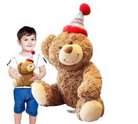 Générique 14.96 inch Bear Stuffed Animal with Birthday Hat, Soft Plush Toy for Boys and Girls, Cute Animal Bedroom Decoration and Happy Birthday Prop, for Christmas and Special Occasions