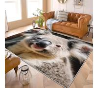 Générique 140x200 cm Tapis Moquette de Chambre à Poils Ras Gros Plan d'un Koala Animal Lavable, antidérapant Moelleux Moderne Tapis Gris pour Salon Manger Chambre d'enfants