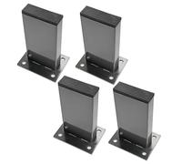 Générique 15 CM Pieds De Rechange Carrés Lot De 4 Pieds De Meuble en Métal Pied Support Canapé Acier Inoxydable, pour Fauteuil, Pouf, Causeuse, Commode, Armoire(Noir,12cm)