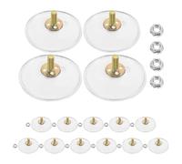 Générique 15 Pièces Crochet à Ventouse Transparent M6 en Métal et PVC | Montage sans Outil, Structure Épaissie avec Protection Anti-rayure, pour Tables et Portes en Verre