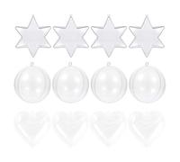 Générique 15Pcs Moules de Bombe de Bain en Plastique Transparent Ornement de Boule Remplissable Bricolage Moules de Bombe de Bain Coquilles Kit de Babiole de Moulage pour Cadeau de Fête