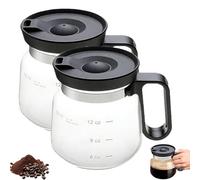 Générique 16 Oz Glass Coffee Mug - Coffee Pot Styl, Large Capacity Heatproof Glass Coffee Pot Mug, Mini Shape with Comfortable Grip Handle, For Hot Teas Hot Chocolate Iced (2-PCS)