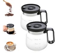 Générique 16 Oz Glass Coffee Mug - Coffee Pot Style,Heat-Resistant And Large Capacity Coffee Pot Mug,Spill-Proof Straw Lid,Teapot for Hot Tea、Chocolate, Hot And Cold Drinks (2)