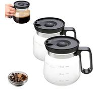 Générique 16 Oz Glass Coffee Mug-Coffee Pot Style, Heat Resistant Large Capacity Coffee Cup for Hot Teas, Hot Chocolate, Iced Coffee (2PCs)