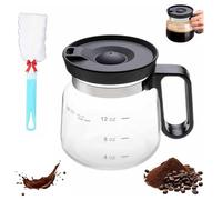 Générique 16 Oz Glass Coffee Mug - Coffee Pot Style, With Sip Lid And Comfortable Handle, For Hot Teas, Chocolate, Iced