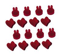 Générique 16 Pièces Rabbit Clip en forme de enfant tout petit lapin cœur pinces à cheveux petites griffes barrettes à cheveux pour filles Mini griffes de cheveux en tissu rouge