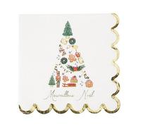 Générique - 16 SERVIETTES PAPIER NOËL GOURMAND 33CM BLANC