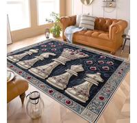 Générique 160x230 cm Tapis Moderne 3D Impression Couronne TotéMique Style EuropéEn Lavable en Machine Super Doux et Antidérapant Tapis Bleu Décoration d'intérieur Facile à Nettoyer Paillasso Poil Ras