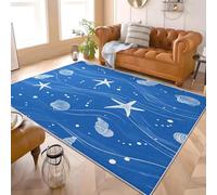 Générique 160x230 cm Tapis Moderne 3D Impression ThèMe De Dessin Animé OcéAn Lavable en Machine Super Doux et Antidérapant Tapis Bleu Décoration d'intérieur Facile à Nettoyer Paillasso Poil Ras