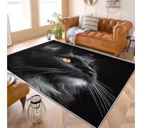 Générique 160x230 cm Tapis Moquette de Chambre à Poils Ras Portrait d'un Chat Persan en 3D Lavable, antidérapant Moelleux Moderne Tapis Noir pour Salon Manger Chambre d'enfants