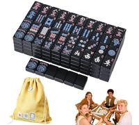 Générique 166 Mahjong Tiles-Durability and Effortless Play, 1.2-inch Hand Carved Pattern American Mah Jong Set, Melamine Engraved Mahjong Tiles for Home Party Adult Games Mah Jong Lovers Beginners