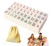 Générique 166 Mahjong Tiles-Durability and Effortless Play, 1.2-inch Hand Carved Pattern American Mah Jong Set, Melamine Engraved Mahjong Tiles for Home Party Adult Games Mah Jong Lovers Beginners