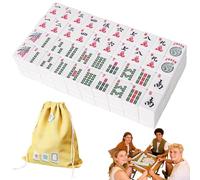 Générique 166 Mahjong Tiles-Durability and Effortless Play, 1.2-inch Hand Carved Pattern American Mah Jong Set, Melamine Engraved Mahjong Tiles for Home Party Adult Games Mah Jong Lovers Beginners