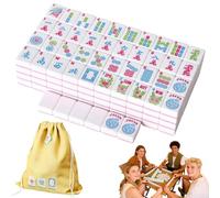 Générique 166 Mahjong Tiles-Durability and Effortless Play, 1.2-inch Hand Carved Pattern American Mah Jong Set, Melamine Engraved Mahjong Tiles for Home Party Adult Games Mah Jong Lovers Beginners