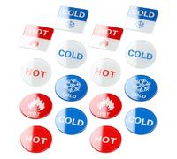 Générique 16pcs Étiquettes Autocollantes en Acrylique pour Robinet Chaud et Froid, Indicateurs Faciles à Installer, pour Salle de Bain et Maison, Style Simple et Élégant