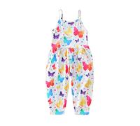 Générique 16Y combishort enfant en bas âge barboteuse sans manches sangle bébé enfants vêtements d'été combinaison filles imprimer filles barboteuse et combinaison (White, 2-3 Years)