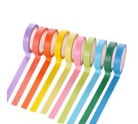 Générique 17 pièces Lot de Rubans Washi Masking Tape Décoratifs pour Scrapbooking et Bricolage à Motif Quadrillé Couleurs Unies Papier Adhésif et Facile à Utiliser pour Albums