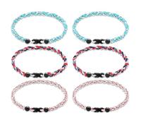 Générique 18 Inch Baseball Necklaces 6pcs,Tornado Necklace Sport Three-Colors Three Braided Rope Tornado Necklace, Durable Sport Jewelry for Baseball Fans (B)