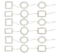 Générique 18 Pcs Cadre Photo Vintage en Bois à Décorer, Cadre Ovale et Rectangulaire Corde, Plateforme Créative Diy, Design Flexible pour Espaces D'exposition ou Bureau
