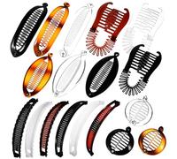 Générique 18 Pcs pinces bananes pour cheveux fins pince banane tortue épingle à cheveux hairpin barrette pièces pince cheveux pinces à cheveux vintage pinces à cheveux pour femmes Plastique